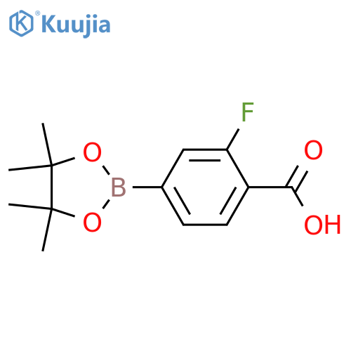 4-Carboxy-3-fluorophenylboronic acid, pinacol ester structure