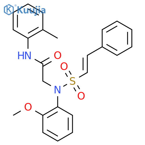 2-[N-(2-methoxyphenyl)-2-phenylethenesulfonamido]-N-(2-methylphenyl)acetamide structure