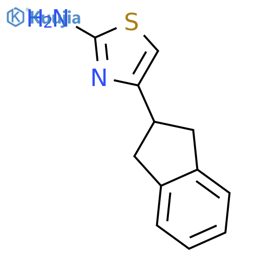 4-(2,3-dihydro-1H-inden-2-yl)-1,3-thiazol-2-amine structure