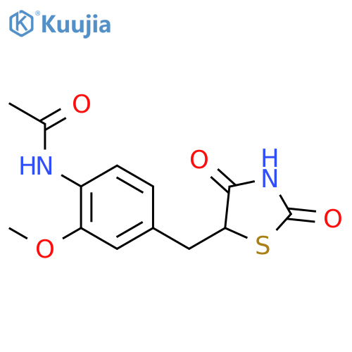 N-{4-[(2,4-dioxo-1,3-thiazolidin-5-yl)methyl]-2-methoxyphenyl}acetamide structure