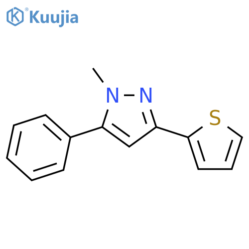 1H-Pyrazole, 1-methyl-5-phenyl-3-(2-thienyl)- structure