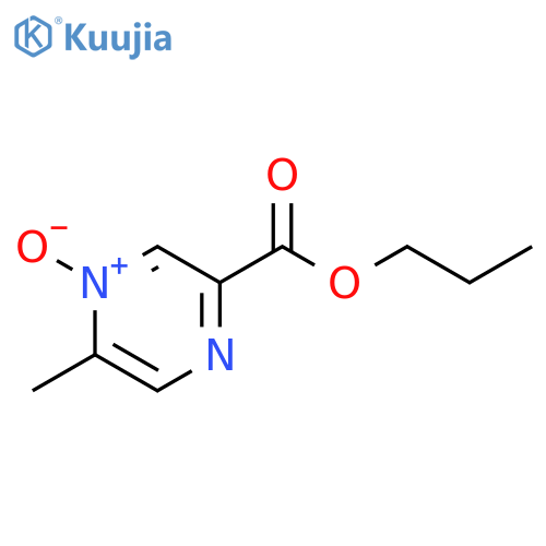 2-Pyrazinecarboxylic acid, 5-methyl-, propyl ester, 4-oxide structure