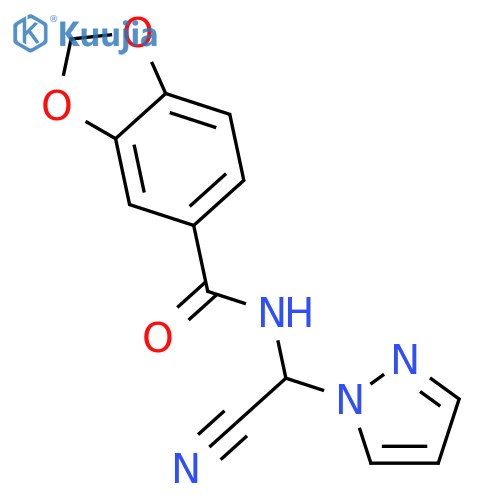 1,3-BENZODIOXOLE-5-CARBOXAMIDE, N-(CYANO-1H-PYRAZOL-1-YLMETHYL)- structure