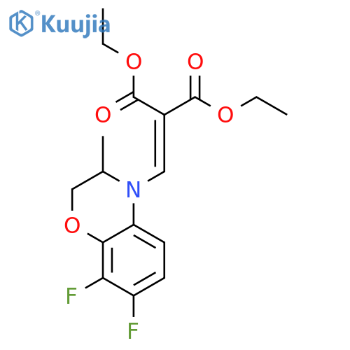 Diethyl[(2,3-dihydro-3-methyl-7,8-difluoro-4H-1,4-benzoxazin-4-yl)methylene propanedioate structure