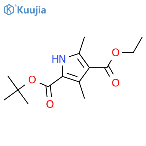3,5-Dimethyl-1h-pyrrole-2,4-dicarboxylic acid 2-tert-butyl ester 4-ethyl ester structure