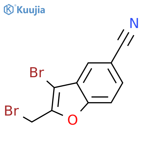 5-Benzofurancarbonitrile, 3-bromo-2-(bromomethyl)- structure