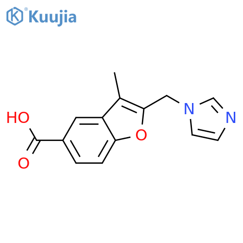 5-BENZOFURANCARBOXYLIC ACID, 2-(1H-IMIDAZOL-1-YLMETHYL)-3-METHYL- structure