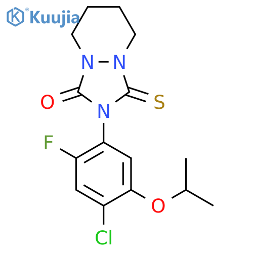 2-[4-chloro-2-fluoro-5-(propan-2-yloxy)phenyl]-3-thioxohexahydro-1H-[1,2,4]triazolo[1,2-a]pyridazin-1-one structure