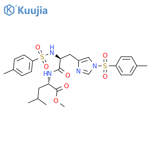 L-Leucine, N-[N,1-bis[(4-methylphenyl)sulfonyl]-L-histidyl]-, methyl ester structure