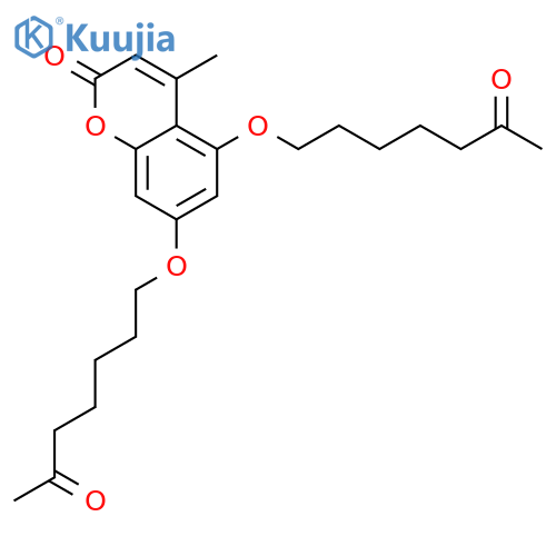 2H-1-Benzopyran-2-one, 4-methyl-5,7-bis[(6-oxoheptyl)oxy]- structure