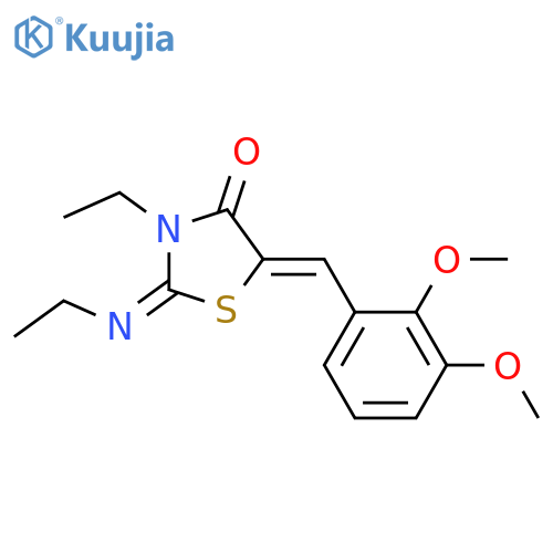 (2Z,5Z)-5-(2,3-dimethoxyphenyl)methylidene-3-ethyl-2-(ethylimino)-1,3-thiazolidin-4-one structure