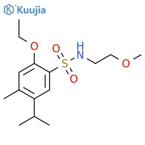2-ethoxy-N-(2-methoxyethyl)-4-methyl-5-(propan-2-yl)benzene-1-sulfonamide structure