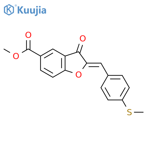 methyl (2Z)-2-{4-(methylsulfanyl)phenylmethylidene}-3-oxo-2,3-dihydro-1-benzofuran-5-carboxylate structure