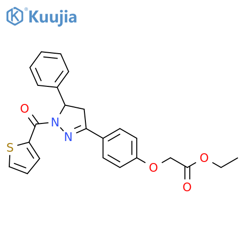 ethyl 2-{4-5-phenyl-1-(thiophene-2-carbonyl)-4,5-dihydro-1H-pyrazol-3-ylphenoxy}acetate structure