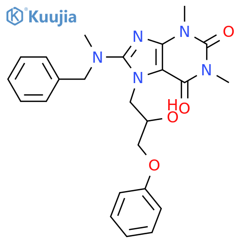 8-benzyl(methyl)amino-7-(2-hydroxy-3-phenoxypropyl)-1,3-dimethyl-2,3,6,7-tetrahydro-1H-purine-2,6-dione structure