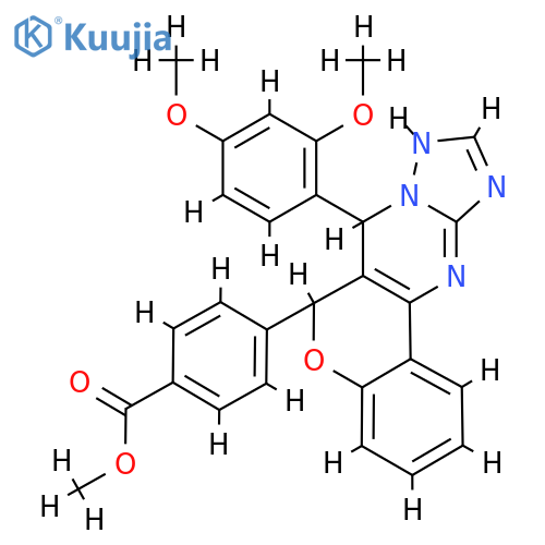 methyl 4-11-(2,4-dimethoxyphenyl)-8-oxa-12,13,15,17-tetraazatetracyclo8.7.0.0^{2,7}.0^{12,16}heptadeca-1(10),2(7),3,5,13,15-hexaen-9-ylbenzoate structure