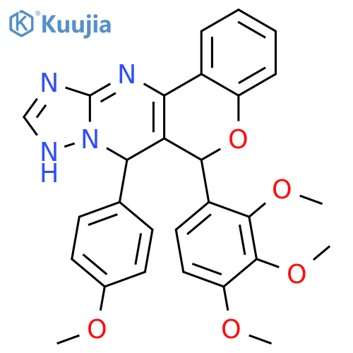 11-(4-methoxyphenyl)-9-(2,3,4-trimethoxyphenyl)-8-oxa-12,13,15,17-tetraazatetracyclo8.7.0.0^{2,7}.0^{12,16}heptadeca-1(10),2(7),3,5,13,15-hexaene structure