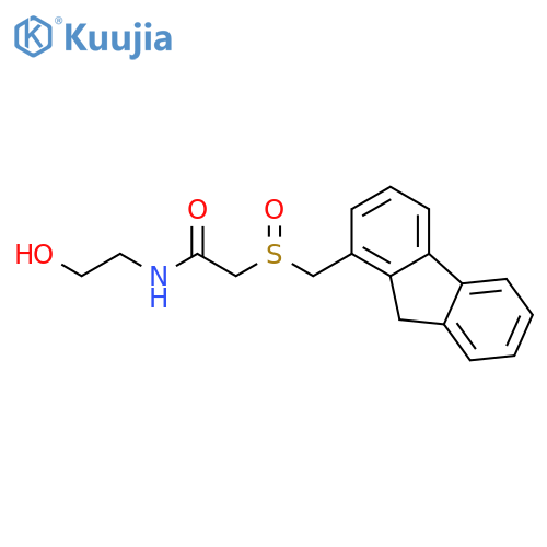 Acetamide, 2-[(9H-fluoren-1-ylmethyl)sulfinyl]-N-(2-hydroxyethyl)- structure