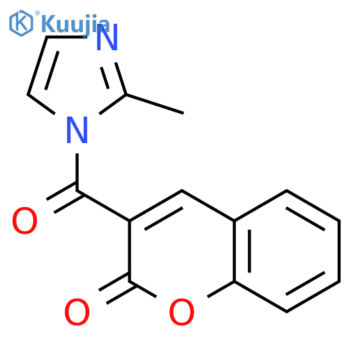 3-(2-methyl-1H-imidazole-1-carbonyl)-2H-chromen-2-one structure