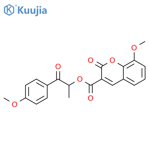 1-(4-methoxyphenyl)-1-oxopropan-2-yl 8-methoxy-2-oxo-2H-chromene-3-carboxylate structure