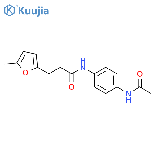 N-(4-acetamidophenyl)-3-(5-methylfuran-2-yl)propanamide structure