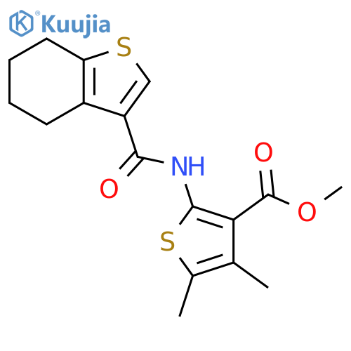methyl 4,5-dimethyl-2-(4,5,6,7-tetrahydro-1-benzothiophene-3-amido)thiophene-3-carboxylate structure