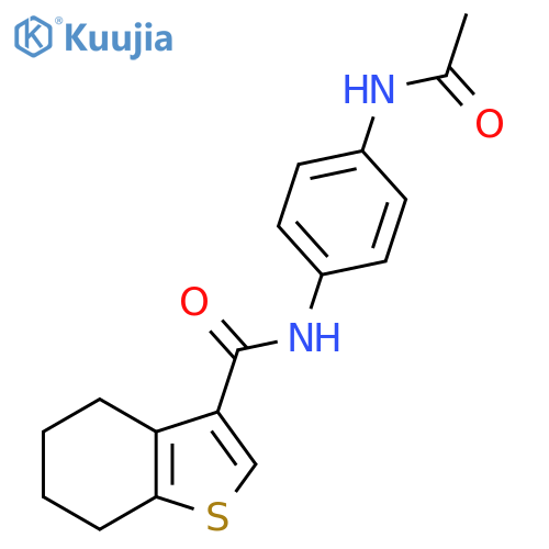 N-(4-acetamidophenyl)-4,5,6,7-tetrahydro-1-benzothiophene-3-carboxamide structure
