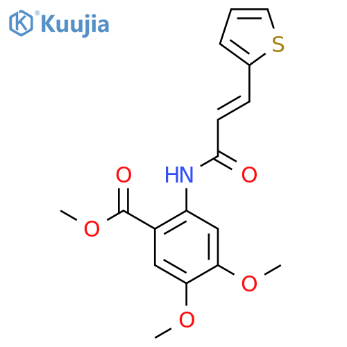 methyl 4,5-dimethoxy-2-(2E)-3-(thiophen-2-yl)prop-2-enamidobenzoate structure