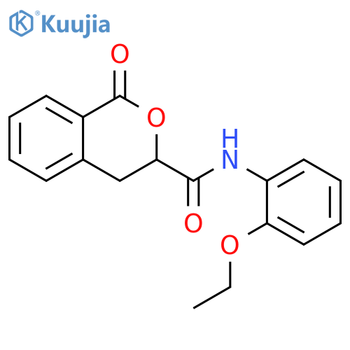 N-(2-ethoxyphenyl)-1-oxo-3,4-dihydro-1H-2-benzopyran-3-carboxamide structure