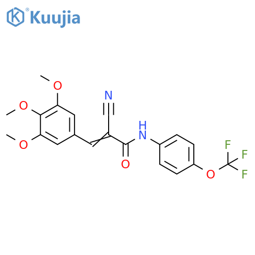 (2E)-2-cyano-N-4-(trifluoromethoxy)phenyl-3-(3,4,5-trimethoxyphenyl)prop-2-enamide structure