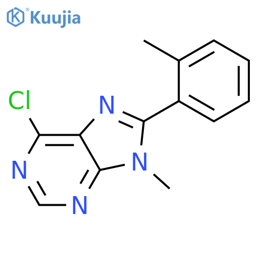 9H-PURINE, 6-CHLORO-9-METHYL-8-(2-METHYLPHENYL)- structure