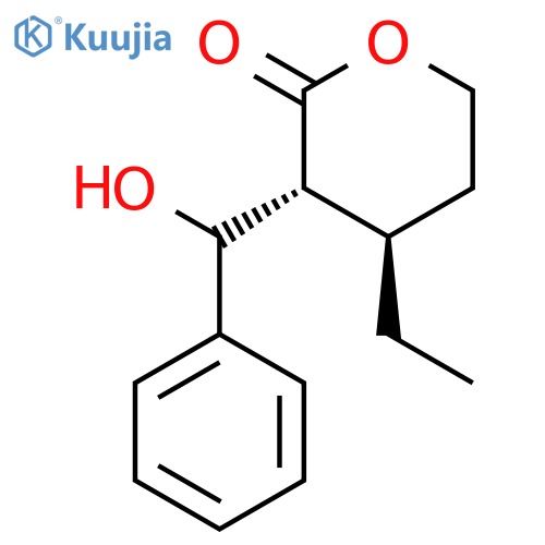 2H-PYRAN-2-ONE, 4-ETHYLTETRAHYDRO-3-(HYDROXYPHENYLMETHYL)-, (3R,4R)- structure