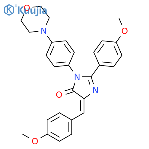4H-Imidazol-4-one,3,5-dihydro-2-(4-methoxyphenyl)-5-[(4-methoxyphenyl)methylene]-3-[4-(4-morpholinyl)phenyl]- structure