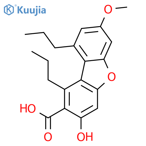 2-Dibenzofurancarboxylicacid, 3-hydroxy-7-methoxy-1,9-dipropyl- structure