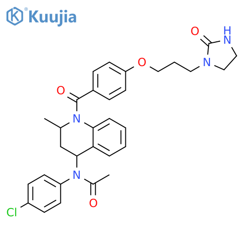 Acetamide,N-(4-chlorophenyl)-N-[(2S,4R)-1,2,3,4-tetrahydro-2-methyl-1-[4-[3-(2-oxo-1-imidazolidinyl)propoxy]benzoyl]-4-quinolinyl]- structure
