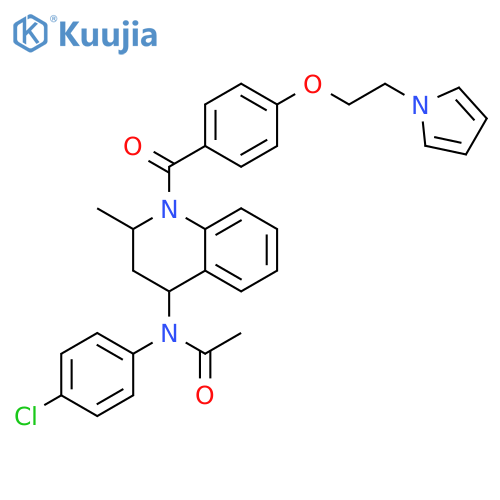 Acetamide,N-(4-chlorophenyl)-N-[(2S,4R)-1,2,3,4-tetrahydro-2-methyl-1-[4-[2-(1H-pyrrol-1-yl)ethoxy]benzoyl]-4-quinolinyl]- structure