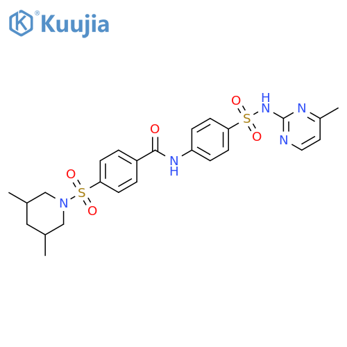 4-(3,5-dimethylpiperidin-1-yl)sulfonyl-N-{4-(4-methylpyrimidin-2-yl)sulfamoylphenyl}benzamide structure