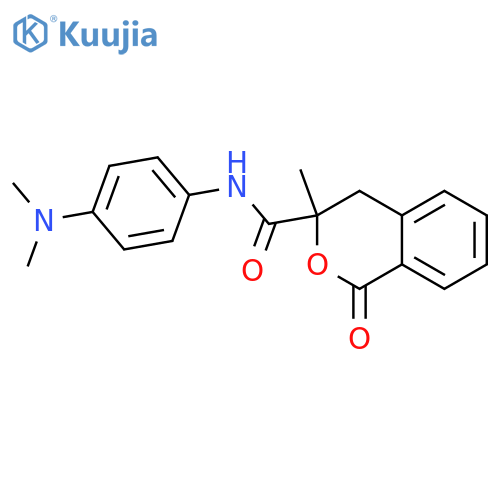 N-4-(dimethylamino)phenyl-3-methyl-1-oxo-3,4-dihydro-1H-2-benzopyran-3-carboxamide structure