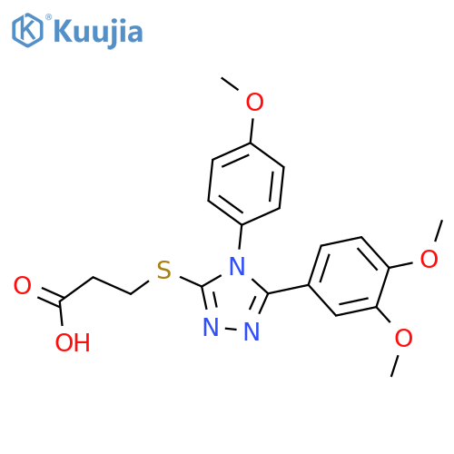 3-{5-(3,4-dimethoxyphenyl)-4-(4-methoxyphenyl)-4H-1,2,4-triazol-3-ylsulfanyl}propanoic acid structure
