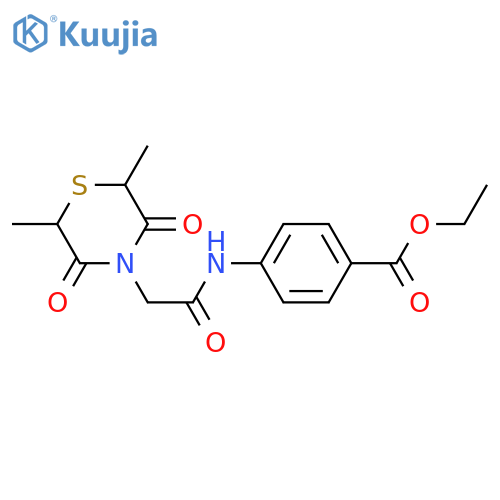 ethyl 4-2-(2,6-dimethyl-3,5-dioxothiomorpholin-4-yl)acetamidobenzoate structure