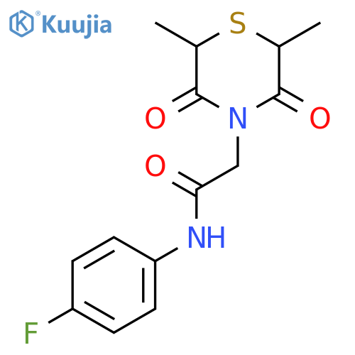2-(2,6-dimethyl-3,5-dioxothiomorpholin-4-yl)-N-(4-fluorophenyl)acetamide structure