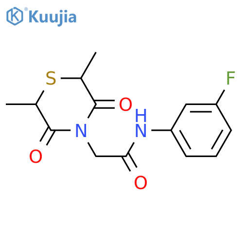 2-(2,6-dimethyl-3,5-dioxothiomorpholin-4-yl)-N-(3-fluorophenyl)acetamide structure