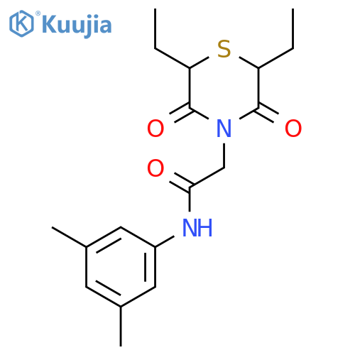 2-(2,6-diethyl-3,5-dioxothiomorpholin-4-yl)-N-(3,5-dimethylphenyl)acetamide structure