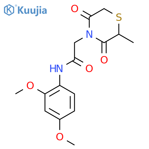 N-(2,4-dimethoxyphenyl)-2-(2-methyl-3,5-dioxothiomorpholin-4-yl)acetamide structure