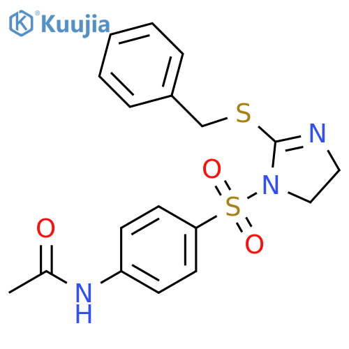 N-(4-{2-(benzylsulfanyl)-4,5-dihydro-1H-imidazol-1-ylsulfonyl}phenyl)acetamide structure