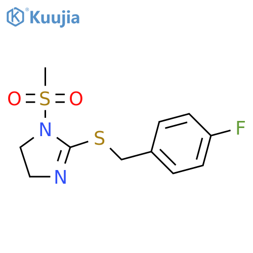 2-{(4-fluorophenyl)methylsulfanyl}-1-methanesulfonyl-4,5-dihydro-1H-imidazole structure