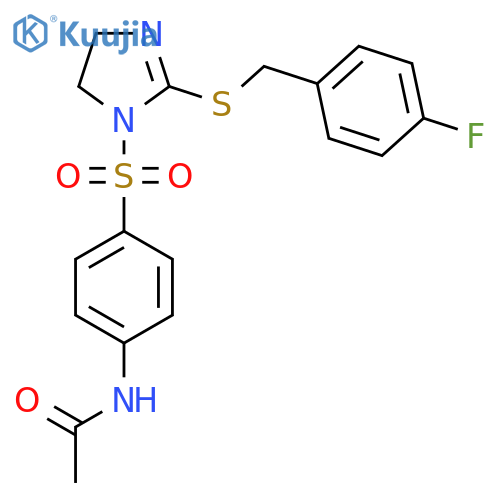 N-{4-(2-{(4-fluorophenyl)methylsulfanyl}-4,5-dihydro-1H-imidazol-1-yl)sulfonylphenyl}acetamide structure