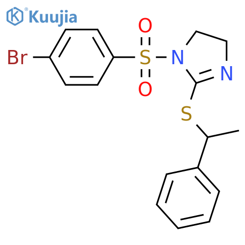 1-(4-bromobenzenesulfonyl)-2-(1-phenylethyl)sulfanyl-4,5-dihydro-1H-imidazole structure