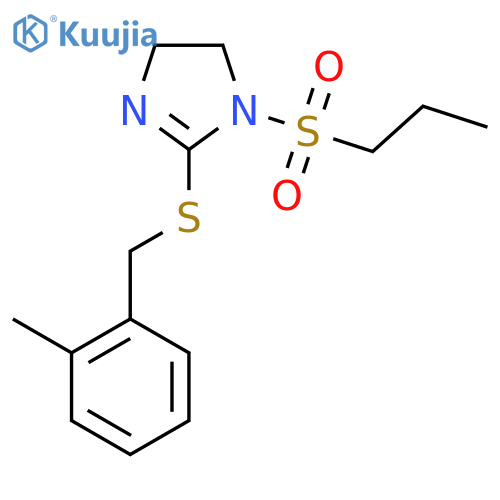 2-{(2-methylphenyl)methylsulfanyl}-1-(propane-1-sulfonyl)-4,5-dihydro-1H-imidazole structure