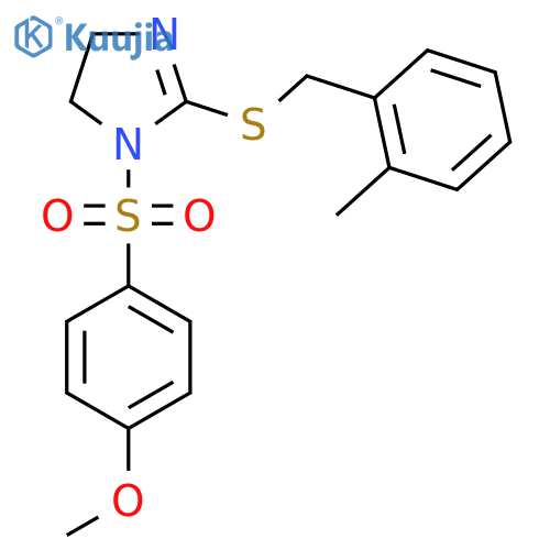 1-(4-methoxybenzenesulfonyl)-2-{(2-methylphenyl)methylsulfanyl}-4,5-dihydro-1H-imidazole structure